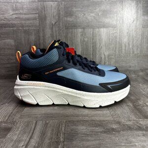 Skechers D'Lux Walker 2.0 Grailo Men's size 10.5 Waterproof Sneaker Blue Orange